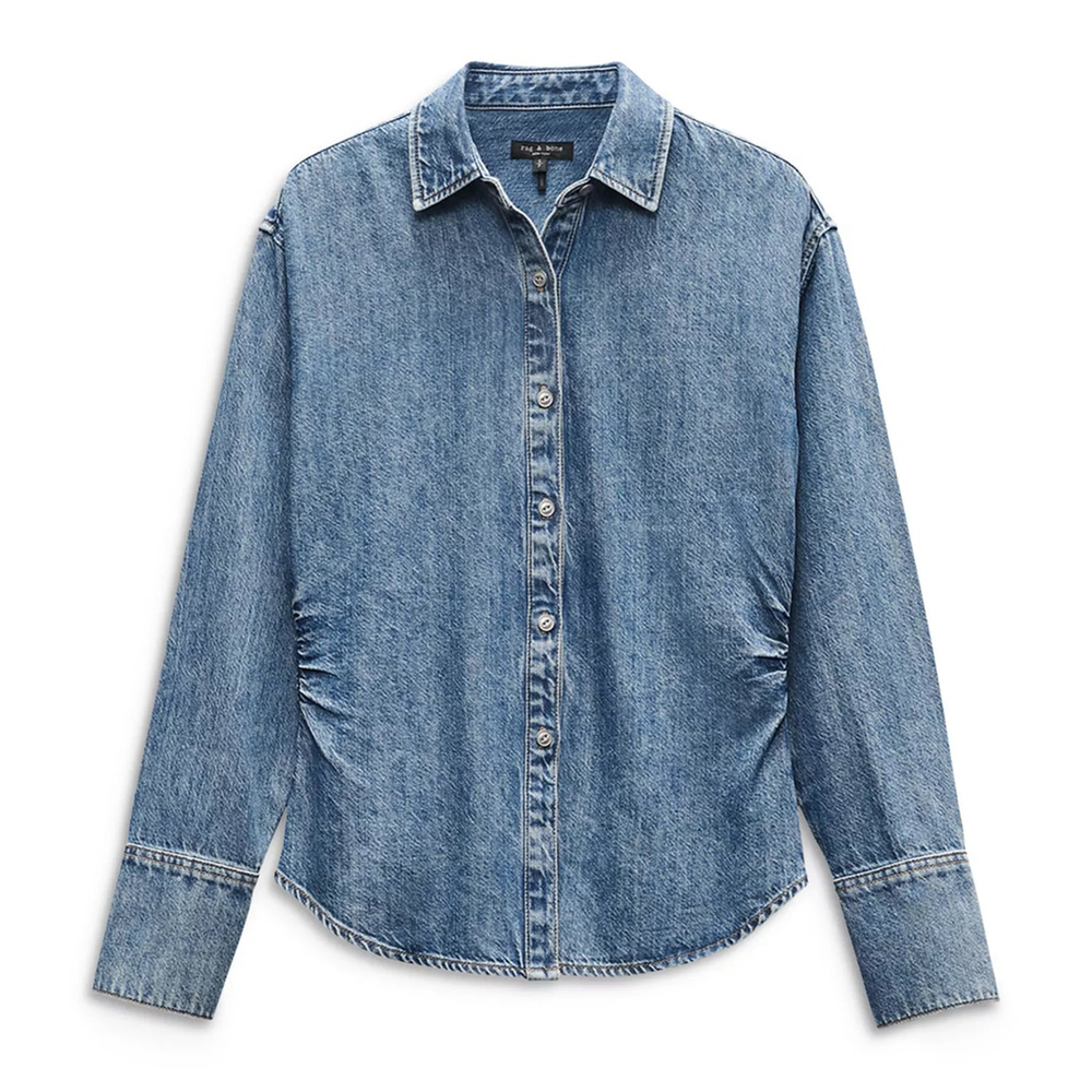 NWT Rag & Bone Leah Ultra Featherweight Denim Women's Shirt Top $258 - Size XS